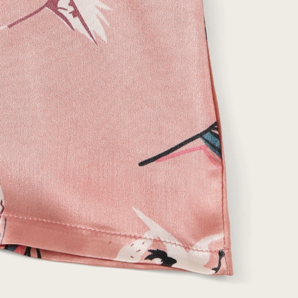 7 Piece Satin Pajama Set in Pink - Picture 5 of 16